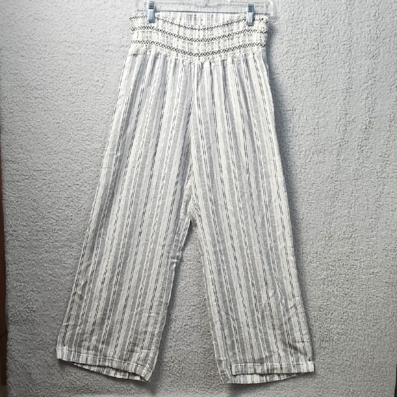 Rewash Pants - Rewash Black and White Striped Wide Leg Pants
